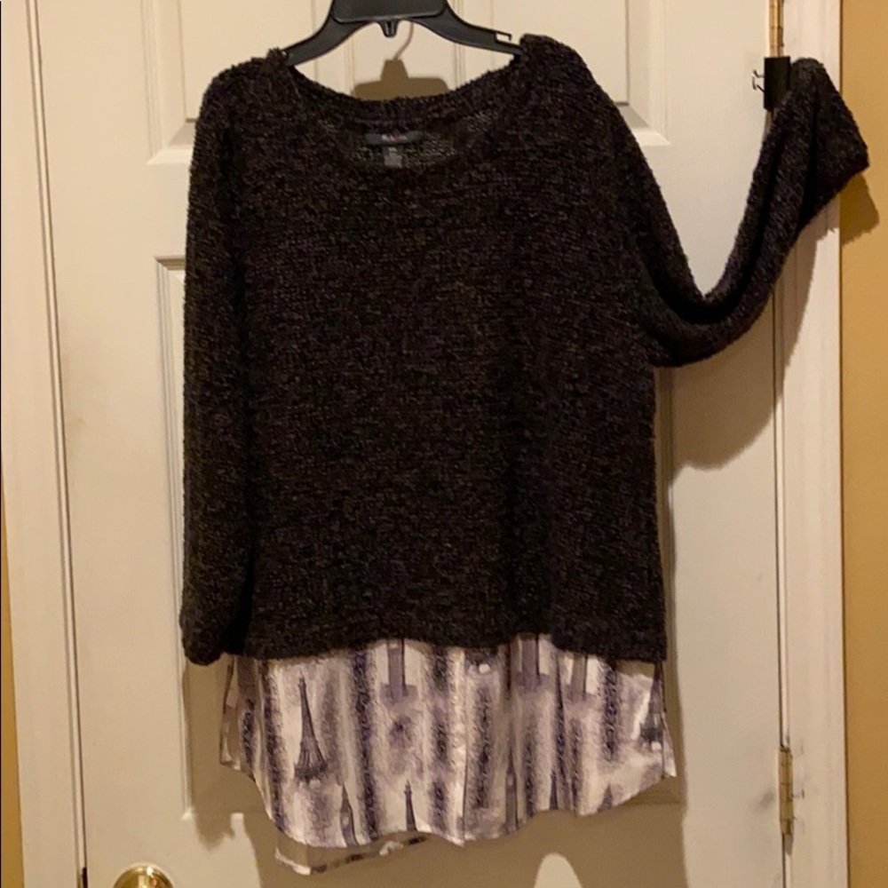 Layered look sweater
